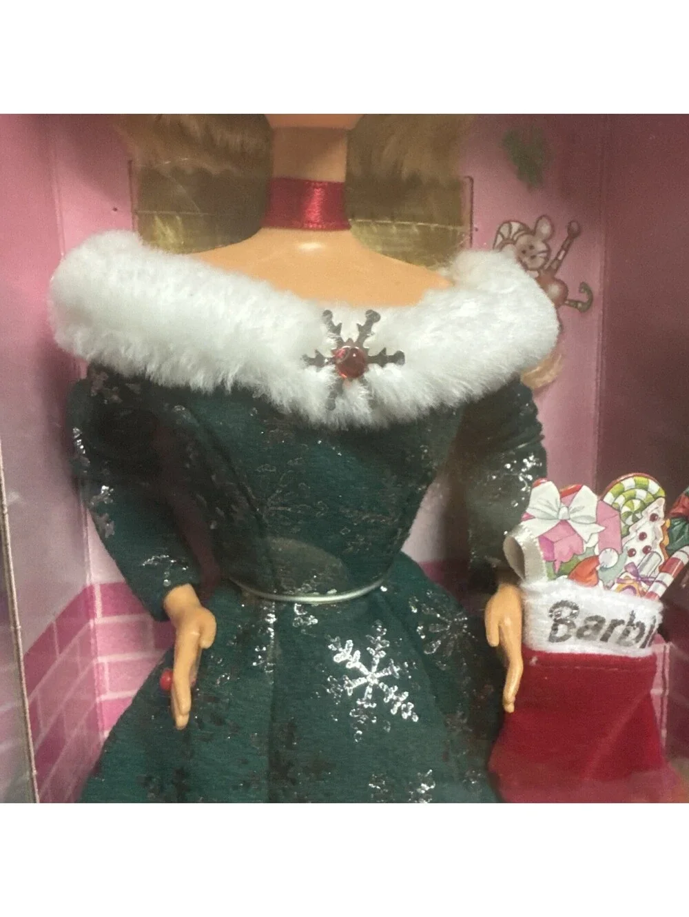 Festive Season Barbie Doll with Stocking Special Edition 1997 Mattel #18909